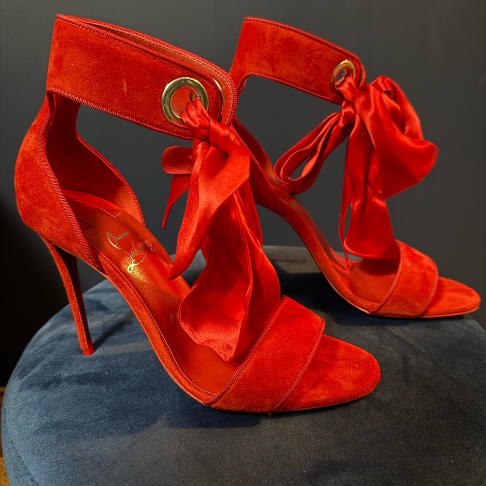 Christian Louboutin Red Suede Heels